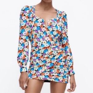 Zara - Long Sleeve Floral Dress- New with tag
